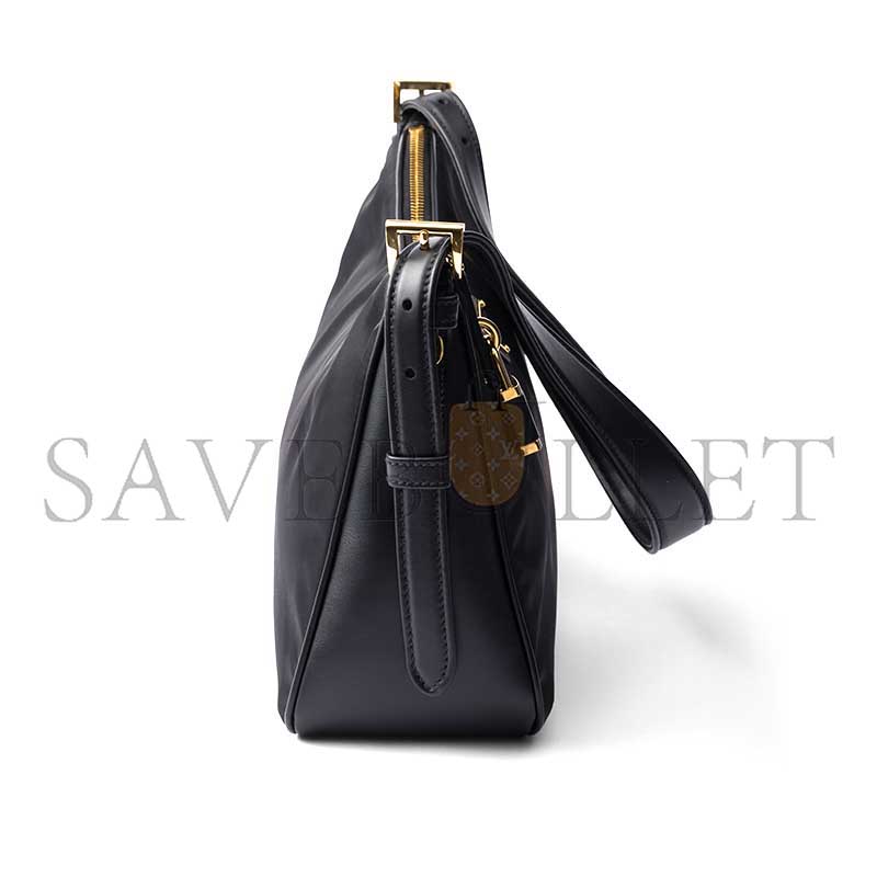 PRADA AIMÉE LARGE RE-NYLON AND LEATHER SHOULDER BAG WITH PADLOCK 1BC232 (34*19.5*10cm) PRADA AIMÉE LARGE RE-NYLON AND LEATHER SHOULDER BAG WITH PADLOCK 1BC232 (34*19.5*10cm)